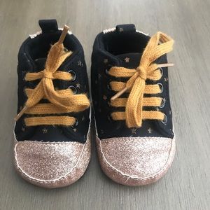 Black/Gold baby shoes